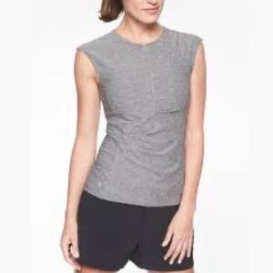 Athleta Gray Pacifica Wrap Top Size S